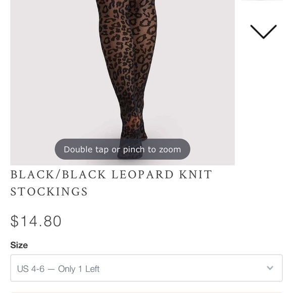✨NWT Bettie Page 🦋 Black Leopard Knit Stockings - Picture 6 of 15